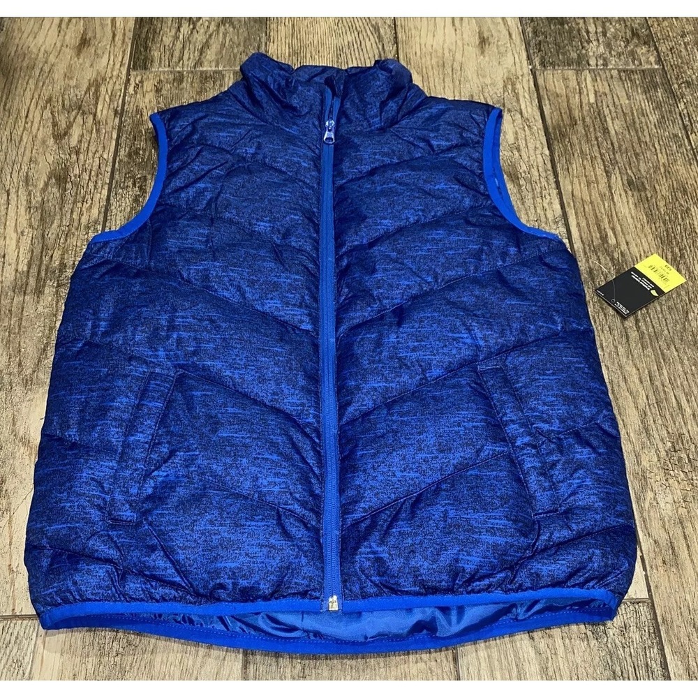 New Xersion Vest Puffer‎ Zip Sz Medium 10/12 Blue Polyester Boys Youth